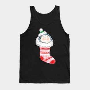 Hedgehog Christmas Stocking Tank Top